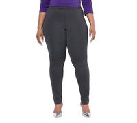 Ulla Popken Sienna Pantalon Punto pour Femme Grandes Tailles Grande Taille Jambe étroite Taille élastique, Gris Moyen mélangé, 42W / 32L