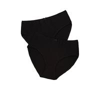 Ulla Popken Slip, 2er Pack Boxer, Noir (Schwarz 10), 48-50 Femme