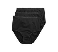 Ulla Popken Slips, 3er-Pack, Schwarz, 50-52 Femme