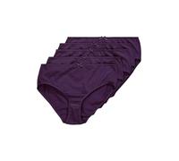 Ulla Popken Slips, 5er-Pack, Einfarbig, BIS GR. 66/68, Aubergine, 44-46 Femmes