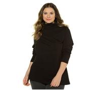 Ulla Popken sous-pull col roulé femme en coton noir - manches longues, basique 48