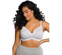 Ulla Popken Soutien-Gorge, Bol Souple sans Armatures, Opacité Moyenne NA, Gris mélangé, 110D Femme