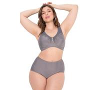 Ulla Popken Soutien-Gorge de soulagement pour Femme, sans Armatures, Pendentif en Strass, Bonnet C-G, Gris béton, 135E