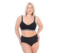 Ulla Popken Soutien-Gorge Doux, sans Fil, Coton 828319, Noir, 100C Femmes