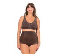 Ulla Popken Soutien-Gorge Kelly, sans Armatures, Fermeture Avant, Soutien-Gorge C-D, Marron foncé, 115D