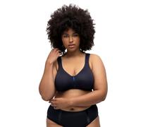 Ulla Popken Soutien-Gorge sans Fil-Microfibre, Bien-Être, Bleu Nuit, 130C Femme