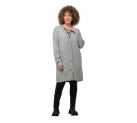 Ulla Popken Strickjacke, Boxy, Knöpfe, V-Ausschnitt, Feinstrick Cardigans, Noir, 54-56 Femme