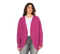 Ulla Popken Strickjacke, Egg-Shape, Wollanteil, Offene Form Cardigan, Mauve foncé, 50-52 Femme