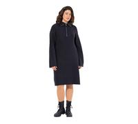 Ulla Popken Strickkleid, A-Linie, Rippstrick, Troyerkragen, Langarm Robe, Marine, 60-62 Femmes