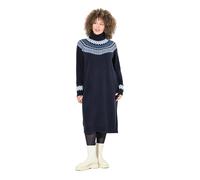 Ulla Popken Strickkleid, Norwegermuster, Rollkragen, Langarm Robes, Bleu, 44-46 Femmes