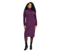 Ulla Popken Strickkleid, Ziernähte, Rollkragen, Langarm Robe, Mûre foncée, 50-52 Femmes