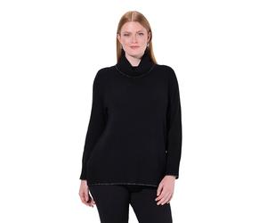 Ulla Popken Strickpullover mit Glitzersaum Pull-Over, Noir, 50-52 Femme