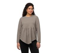 Ulla Popken Struktursweatshirt mit Volant, A-Line, T-Shirt,