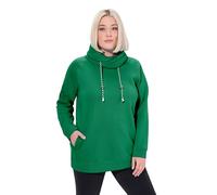 Ulla Popken Sweat Basique avec Cordon Bicolore Maillot de Survêtement, Vert Émeraude, 56-58 Femme