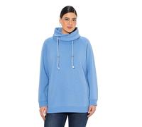 Ulla Popken Sweatshirt, Weiter Stehkragen, Taschen, Raglan-Langarm Maillot de survêtement, Bleuet Clair, 54-56 Femme