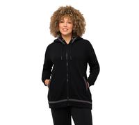 Ulla Popken Femme Sweatjacke Mit Kapuze, Reflektor Und Einsatz Veste Sweat, Noir, 48-50 EU