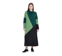 Ulla Popken Sweatkleid, Wasserfall-Ausschnitt, Langarm, Biobaumwolle Robes, Vert émeraude, 58-60 Femmes