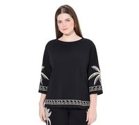 Ulla Popken Sweatshirt Sweat-Shirt Palms, Noir, 54-56 Femme