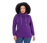 Ulla Popken Sweatshirt, Weiter Stehkragen, Taschen, Langarm Sweat-Shirt, col Montant Large, Poches, Manches Longues Raglan, Lilas, 56-58 Femme