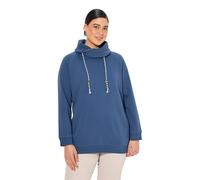 Ulla Popken Sweatshirt, Weiter Stehkragen, Taschen, Raglan-Langarm Maillot de survêtement, Bleu, 56 Femme