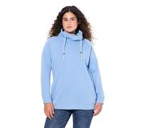 Ulla Popken Sweatshirt, Weiter Stehkragen, Taschen, Raglan-Langarm Maillot de survêtement, Bleu Clair, 66-68 Femme