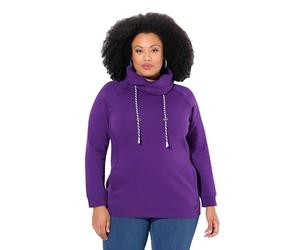 Ulla Popken Sweatshirt, Weiter Stehkragen, Taschen, Raglan-Langarm Sweatshirt, Col roulé, Poches, Manches, Lilas, 50-52 Femme, Lilas, 56-58