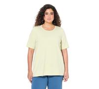 Ulla Popken T- Shirt, A-Linie, Rundhalsausschnitt, Halbarm col Rond, Pistache, 50-52 Femmes