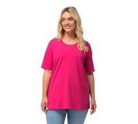 Ulla Popken Female T-Shirt, A-Linie, Rundhalsausschnitt, Halbarm, Rose Fuchsia, 60 EU