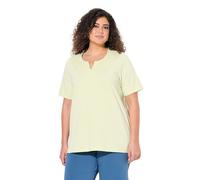 Ulla Popken T- Shirt, A-Linie, Tunika-Ausschnitt, Halbarm col en Goutte d'eau, Pistache, 44-46 Femmes