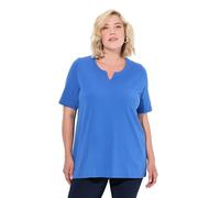 Ulla Popken T- Shirt, A-Linie, Tunika-Ausschnitt, Halbarm Maillot de Tunique, Bleu Prune, 58-60 Femmes