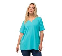 Ulla Popken T- Shirt, A-Linie, Tunika-Ausschnitt, Halbarm, Theodore River, 60-62 Femme