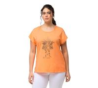 Ulla Popken T- Shirt avec imprimé en Aluminium, surdimensionné 831850, Abricot, 54-56 Femmes