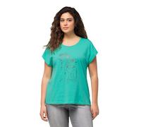 Ulla Popken T- Shirt avec imprimé en Aluminium, surdimensionné 831850, Vert Turquoise, 48-50 Femmes