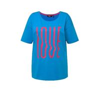 Ulla Popken T- Shirt avec Inscription imprimée Oversize Dori 829291, Bleu Saphir, 54-56 Femmes