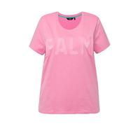 Ulla Popken T- Shirt avec Inscription, Regular 829260, Rose Clair, 56-58 Femmes