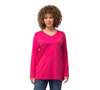 Ulla Popken T- Shirt Basique à Manches Longues, Rose Magenta, 56-58 Femme