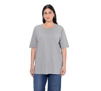Ulla Popken T-Shirt Basique, Col Rond Femme T-Shirt, Hellgrau Mélange, 64-66