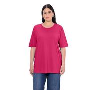 Ulla Popken T-Shirt Basique, Col Rond Femme T-Shirt, Magentapink, 60-62