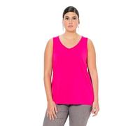 Ulla Popken T-Shirt Classique sans Manches pour Femme avec col en V, Rose Magenta, 48-50