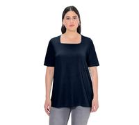 Ulla Popken T- Shirt Ligne A, col carrée, Manches mi-Longues, Extérieur (Couleur de Rechange), 56-58 Femme