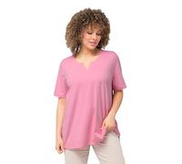 Ulla Popken T- Shirt, Ligne A, col Tunique, Manches mi-Longues 807259, Rose Clair, 48/50 FR Femmes