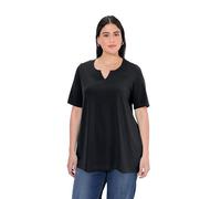 Ulla Popken T- Shirt, Ligne A, col Tunique, Manches mi-Longues, Black Beauty, 48-50 Femme