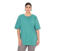 Ulla Popken T-Shirt pour Femme, col Rond, décontracté, Manches mi-Longues, Vert, 50-52