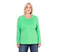 Ulla Popken T-Shirt Slim pour Femme - Col Rond - Manches Longues - Vert Menthe - Taille 50-52 EU, Vert Menthe, 50-52