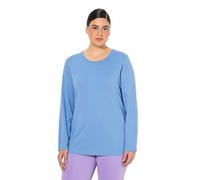 Ulla Popken T- Shirt, Slim, Rundhalsausschnitt, Langarm, Bleuet Clair, 50-52 Femmes