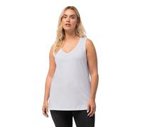 Ulla Popken Top avec col en V, Classique T-Shirts, Blanc Neige, 50-52 Femme