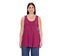Ulla Popken Haut plissé Uni, A-Line T-Shirt, Lilas foncé, 56-58 Femme