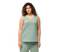 Ulla Popken Top, V-Ausschnitt, Classic, Ärmellos Haut Classique à col en V, Vert Mousse Clair, 54-56 Femmes