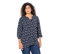 Ulla Popken Tunique avec Boutonnière et Imprimé Blouses, Bleu, 46-48 Femme