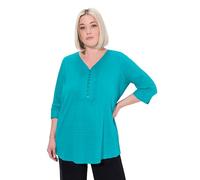 Ulla Popken Tunique pour Femme, Aqua Profond, 50-52 Grande Taille